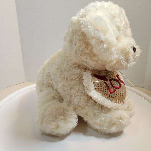DanDee Plush Cream Puppy Dog 10" Love Heart Valentine's Stuffed Animal - Picture 3 of 16
